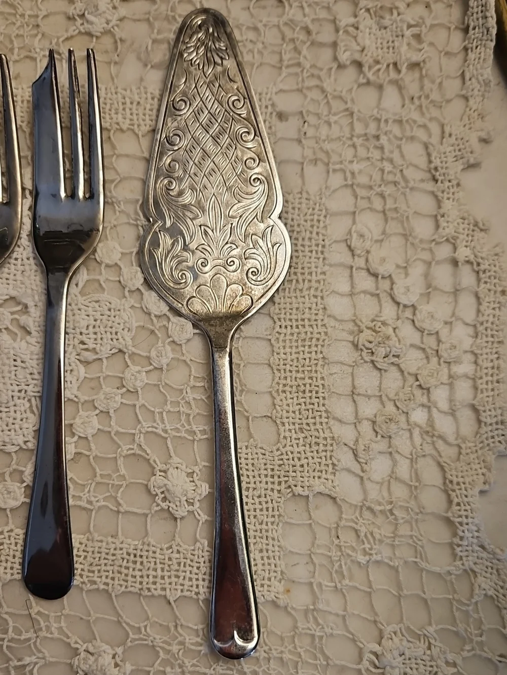 SHEFFIELD ENGLAND            7 Piece Dessert/Appetizer Silver Service Set VTG